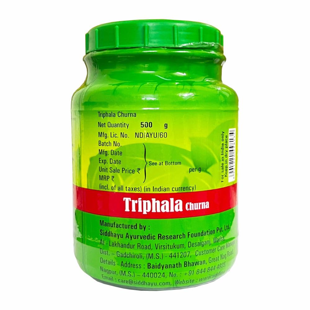 Triphala Back Label